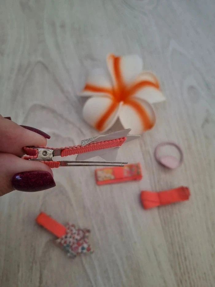 🌺 Superb lot of pink/orange/white girl summer hair accessories 🌺 – photo 3